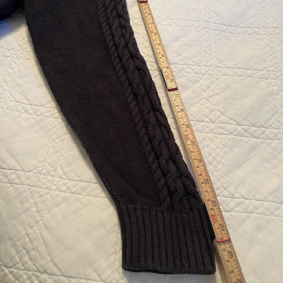 L.L. Bean Women's 100% Cotton Zip Up Mock Collared Cable Knit Cardigan 2XL Black - Picture 10 of 10